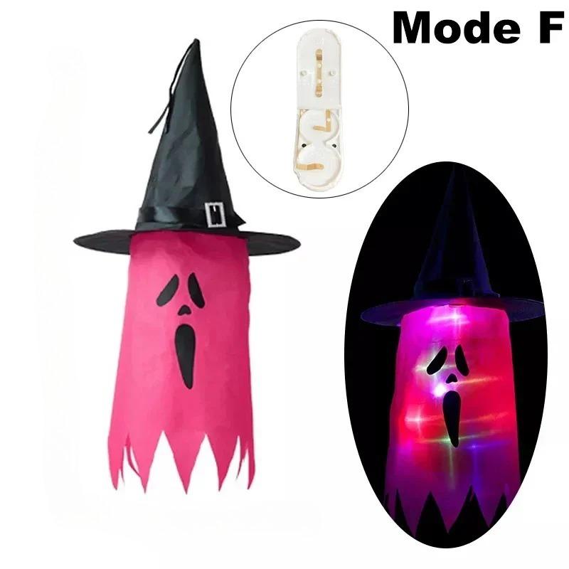 Halloween Glowing Witch Hat Lanterns Hanging Decoration for Garden Porch Room Indoor Outdoor Holiday Party Props Decor