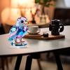 2D Flat Animal Ornament Desktop Acrylic Decoration Owl Rooster Eagle Table Sign with Base for Home Office End Table Mantel Decor