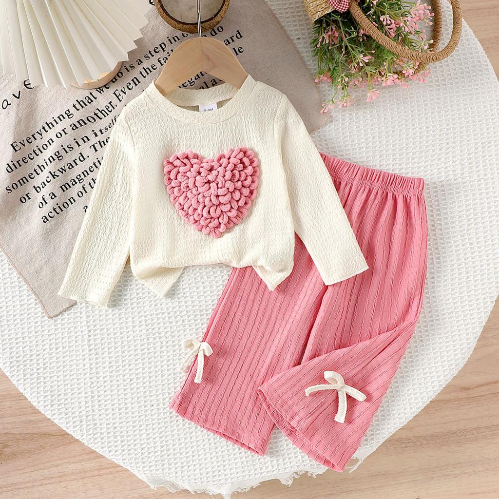 Kids Casual Long-Sleeve Set, Comfortable Daily Wear Outfits