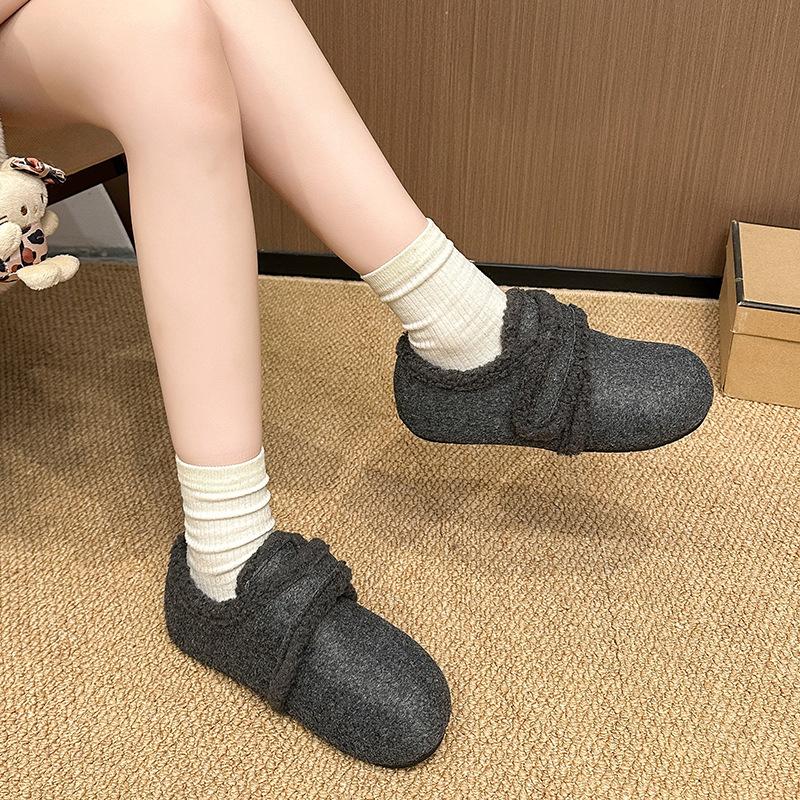 Dámské plyšové měkké elastické zateplené zimní sněhule s vysokou tlustou podrážkou protiskluzové odolné proti opotřebení ležérní sportovní bavlněné boty