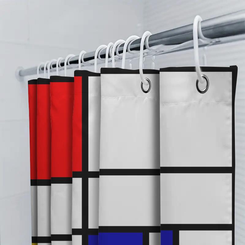 Brightly Colored Rectangular Shower Curtain Modern Design For Bathroom Decoration Easy Installation Maintenance Home Decor Item