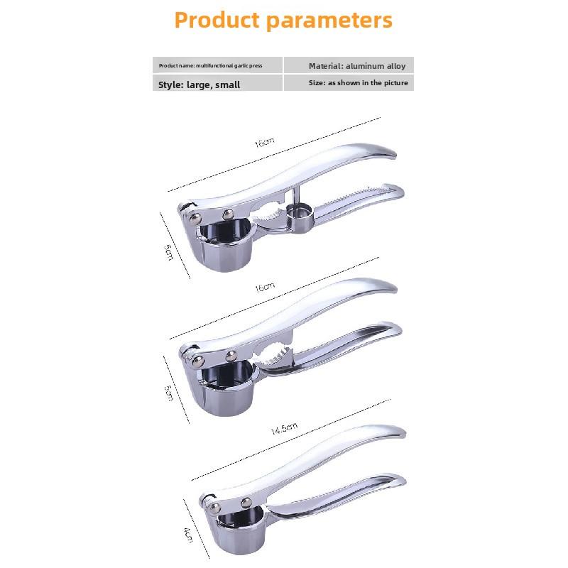 Extra-large Garlic Press, Garlic Masher, Garlic Clamp, Multifunctional Zinc Alloy Stainless Steel Manual Pull-type Garlic Crusher