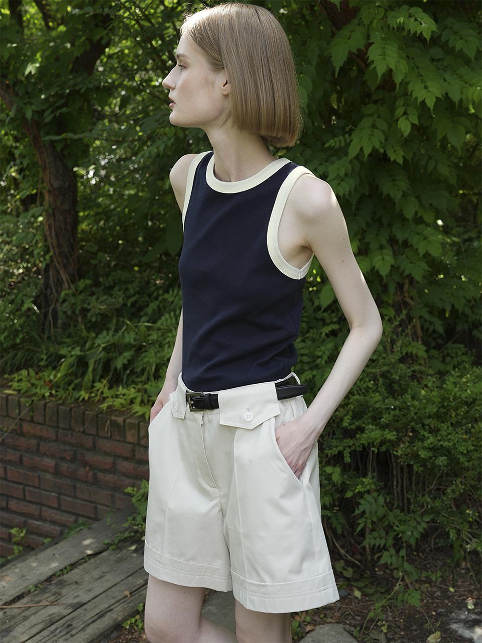 Raye Mua Cotton Sleeveless Top (Navy)