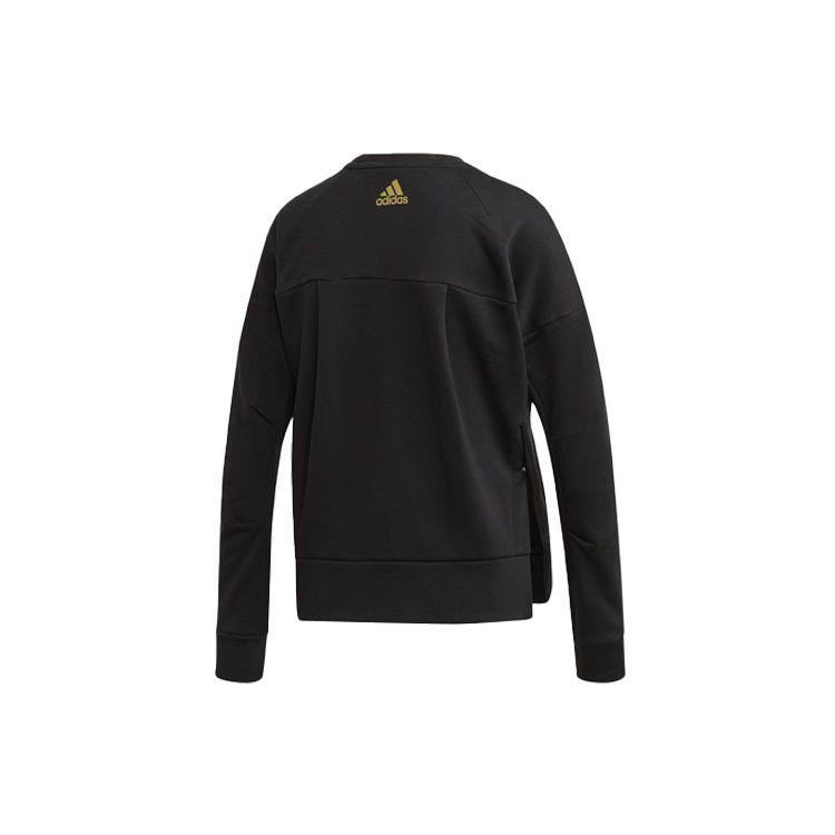 Adidas Loose Casual Round Neck Fleece American Pullover Sweatshirt Women Sweatshirt Black DZ8676