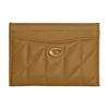 Essential 10 Quilted Design Metallic Lettering Nappa Leather Card Holder Women's Muted Olive Muted Olive