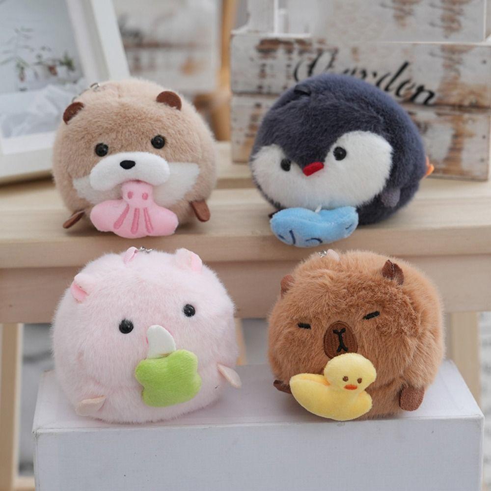 

Interactive Penguin Plush Pendant Stuffed Animal Pig Doll Bag Pendant Kids Toy style A