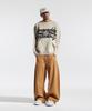 CREAM SODA LAB Handkerchief Wide Balloon Curved Pants Camel