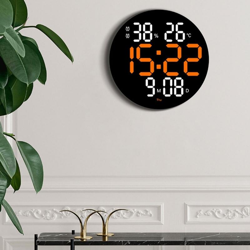 Modern LED Alarm Clock with Remote Control 10inch Display Screen Clear andEasy Read Digital Wall Clock