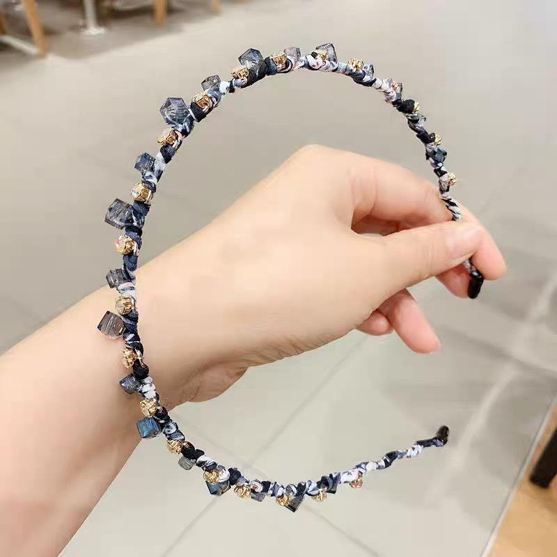 Elegant Floral Crystal Rhinestone Headband: Japanese and Korean-Inspired Handmade Women's Accessory