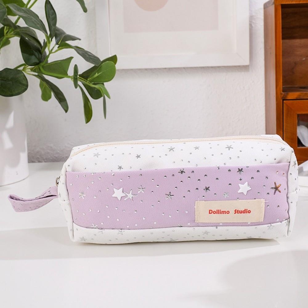 Large Capacity Pencil Case Canvas Stationery Storage Bag Cute Pen Pouch
