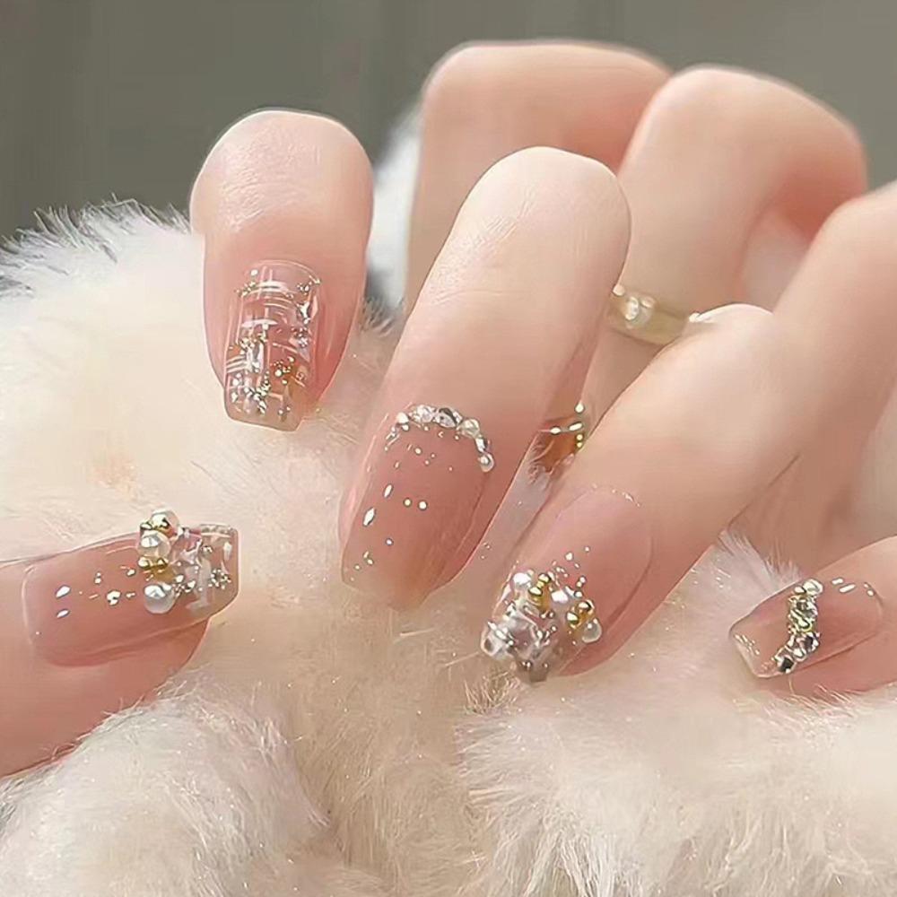 Frühling und Sommer Wind Tragen Nagel Reiner Wunsch Nagelpflaster Aufhellend Abnehmbares Nagelstück Langes und kurzes Nagelstück Fertigprodukt