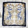 Autumn and Winter Silk Scarf Women's Neck Protector Leaf Decorative Scarf Thin 71cm Scarf European and American Style Simulation Silk Small Square Sca