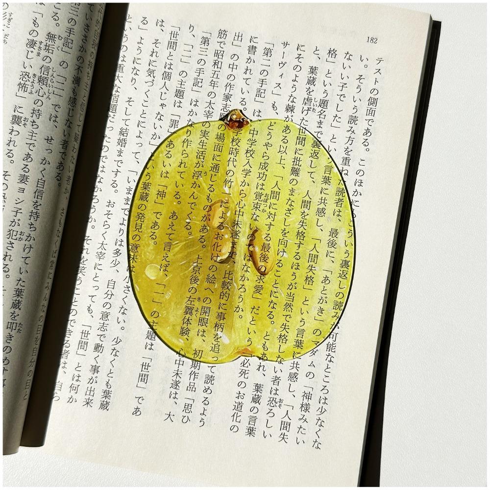Durable Acrylic Bookmark Simulation Fruit Transparent Book Reading Marker Clear Book Pages Mark Tool Reading Gift