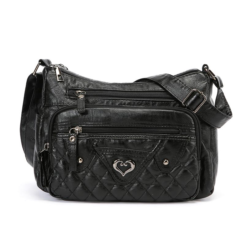 Women's Crossbody Bag Soft Leather Shoulder Bag Middle-Aged Mother Bag