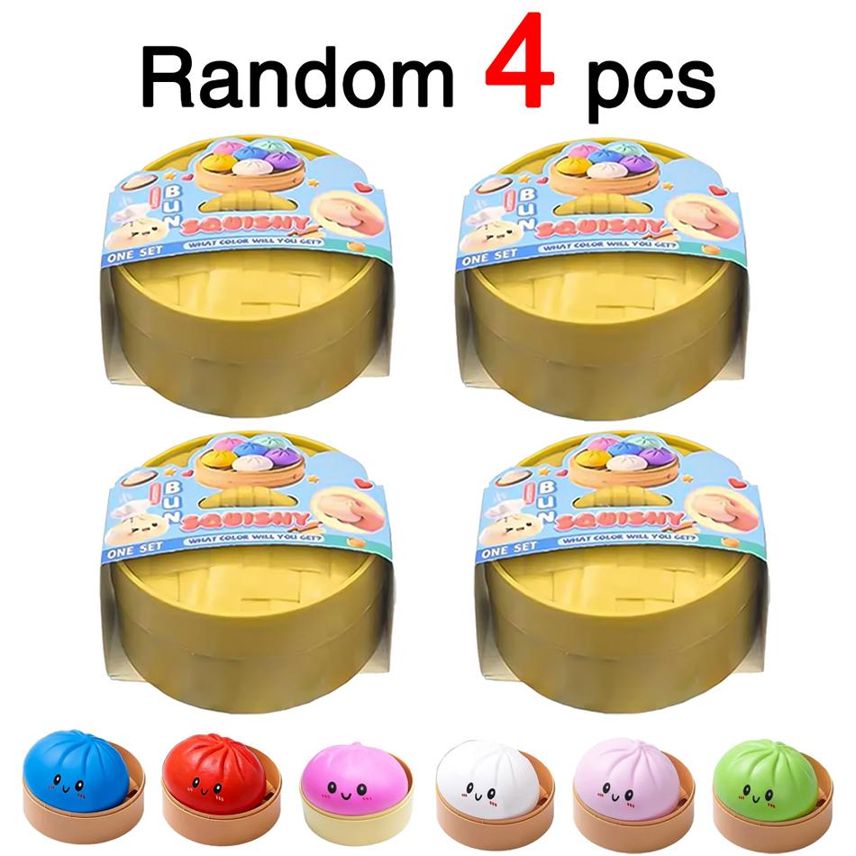 6 Style Colorful Simulated Dumpling Squishy Relaxing Antistress Random With Box Dumplings Sensory Squeeze Toy