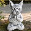 Dekorative Skulptur für Außenbereiche Tierfigur für Meditation Ornament, Harz Zen Statue, Stressabbau Sitzende Niedliche Gartengestaltung