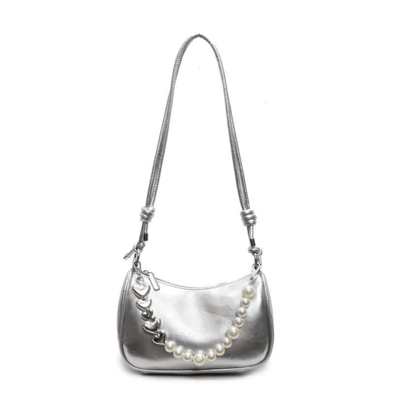Premium Pearl Chain Underarm Bag Women's Niche Fashion Versatile Simple Style Messenger Bag