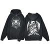 Felpe con cappuccio per bambini Y2K Anime Harajuku Gotico Stampa Teschio Felpa con cappuccio Vintage Hip Hop Manica lunga Pullover Abbigliamento Ragazzi Ragazze