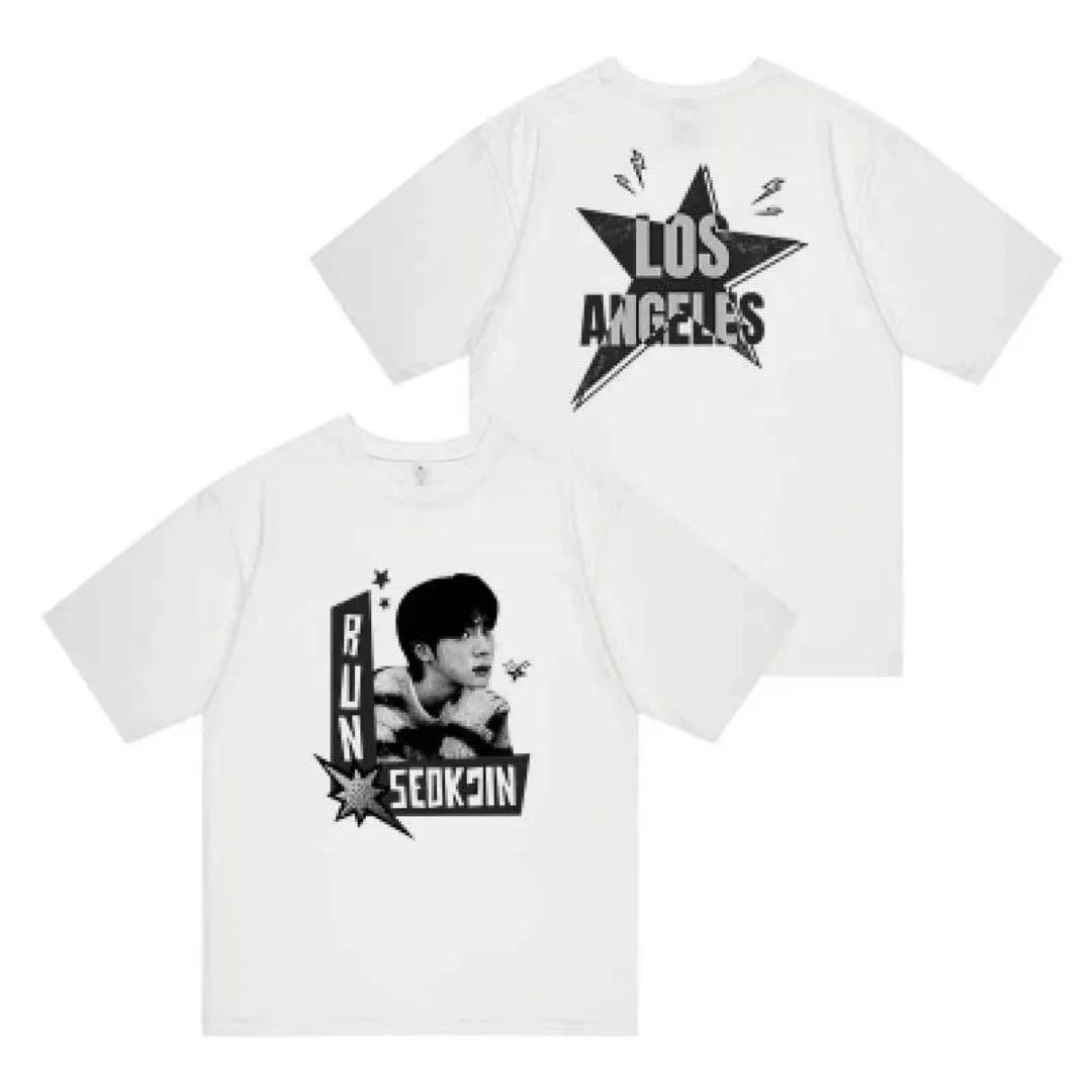 Футболки Jin Runseokjin Tour Футболка в корейском стиле K-pop Модная футболка Хлопковая мужская футболка Детская одежда Футболка Y2k Женская 4XL