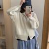 Lazy Wind Hooded Sweater Jacket Women's Autumn and Winter New Loose and Versatile Soft Waxy Long-sleeved Zipper Knitted Cardigan