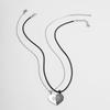 Black & White Heart Titanium Steel Pendant Necklace for Couples (Pair)