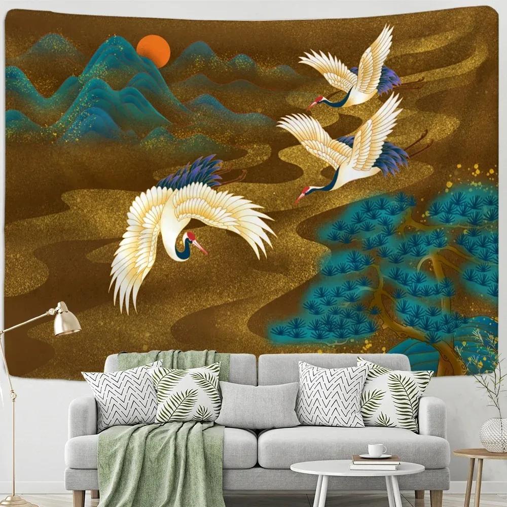 Chinese Style Ink Painting Wall Decoration Tapestry Home Living Room Tapestry