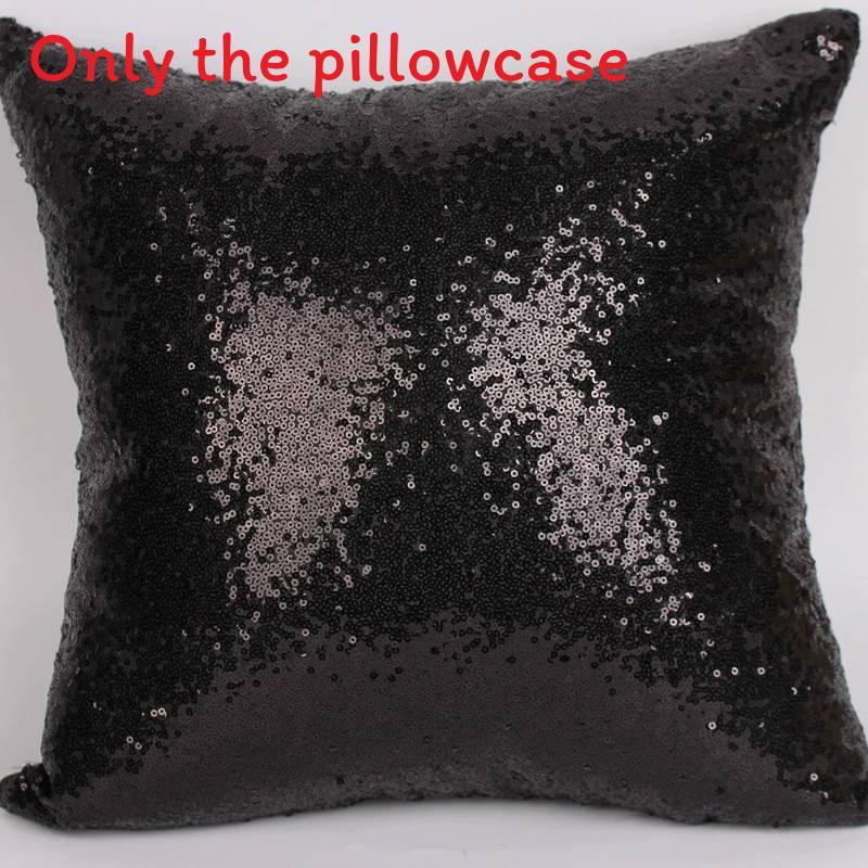Chameleon Fabric Sequin Pillowcase With Solid Color For Living Room Decor