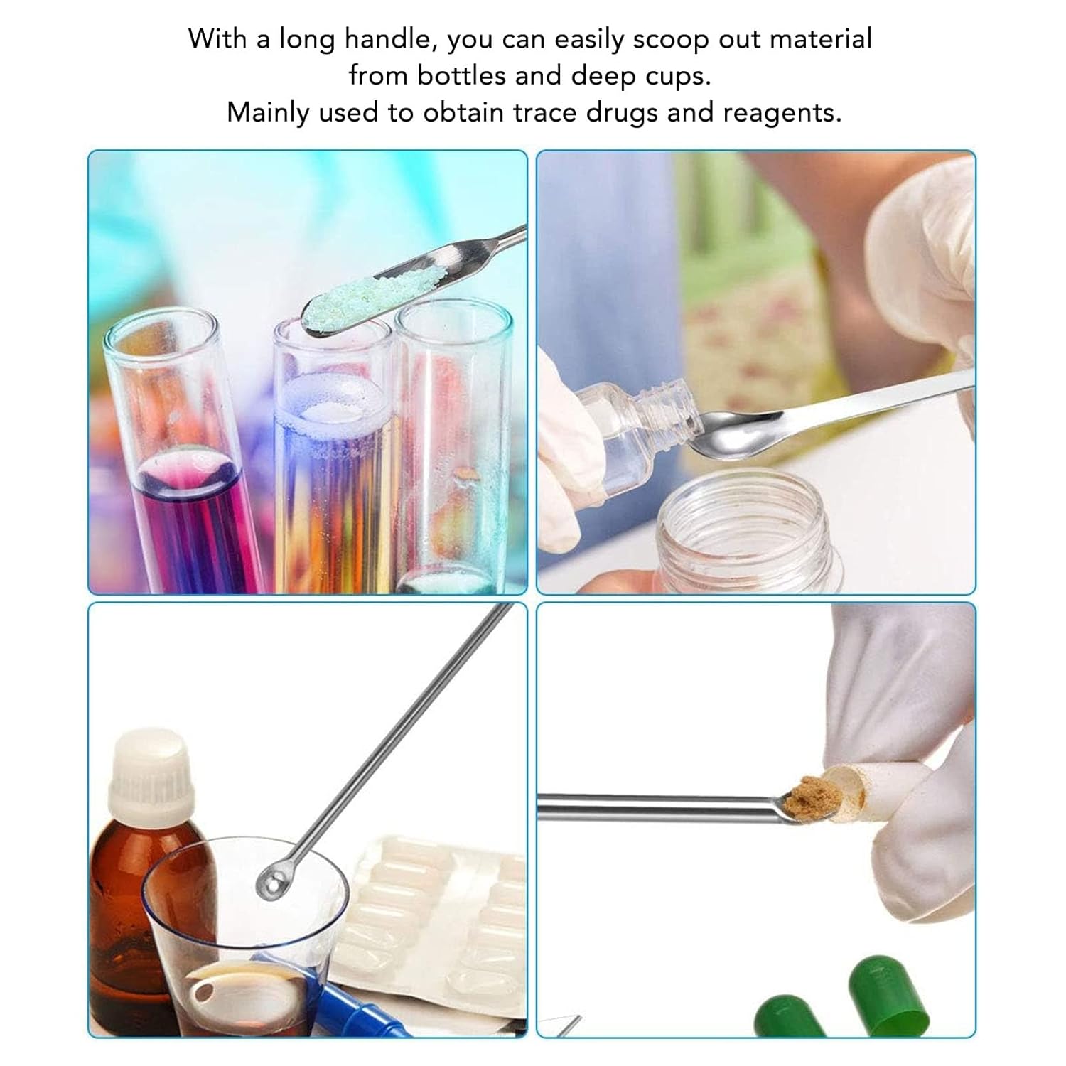 12 шт. Лабораторная шпатель из нержавеющей стали, Маленький лабораторный шпатель для смешивания, Лабораторная ложка для отбора проб, Набор микро-совков для геля, порошка, наполнителя крышек
