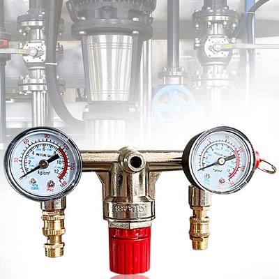 Kompresör Aksesuarları Ayarlanabilir Basınç Çıkışı İçin Plastik Basınç Ölçerli Küçük Yağsız Sessiz Braket