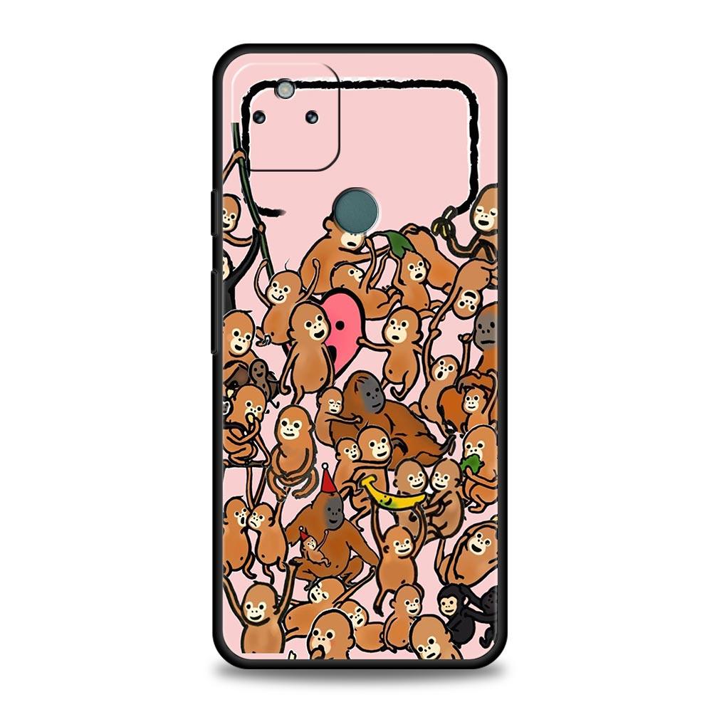 Monkey And Banana Phone Case Cover for Google Pixel 10 9 8 7 6 9A 8A 7A 6A Pro Shockproof Soft TPU 9 Pro XL Shell Capas Fundas