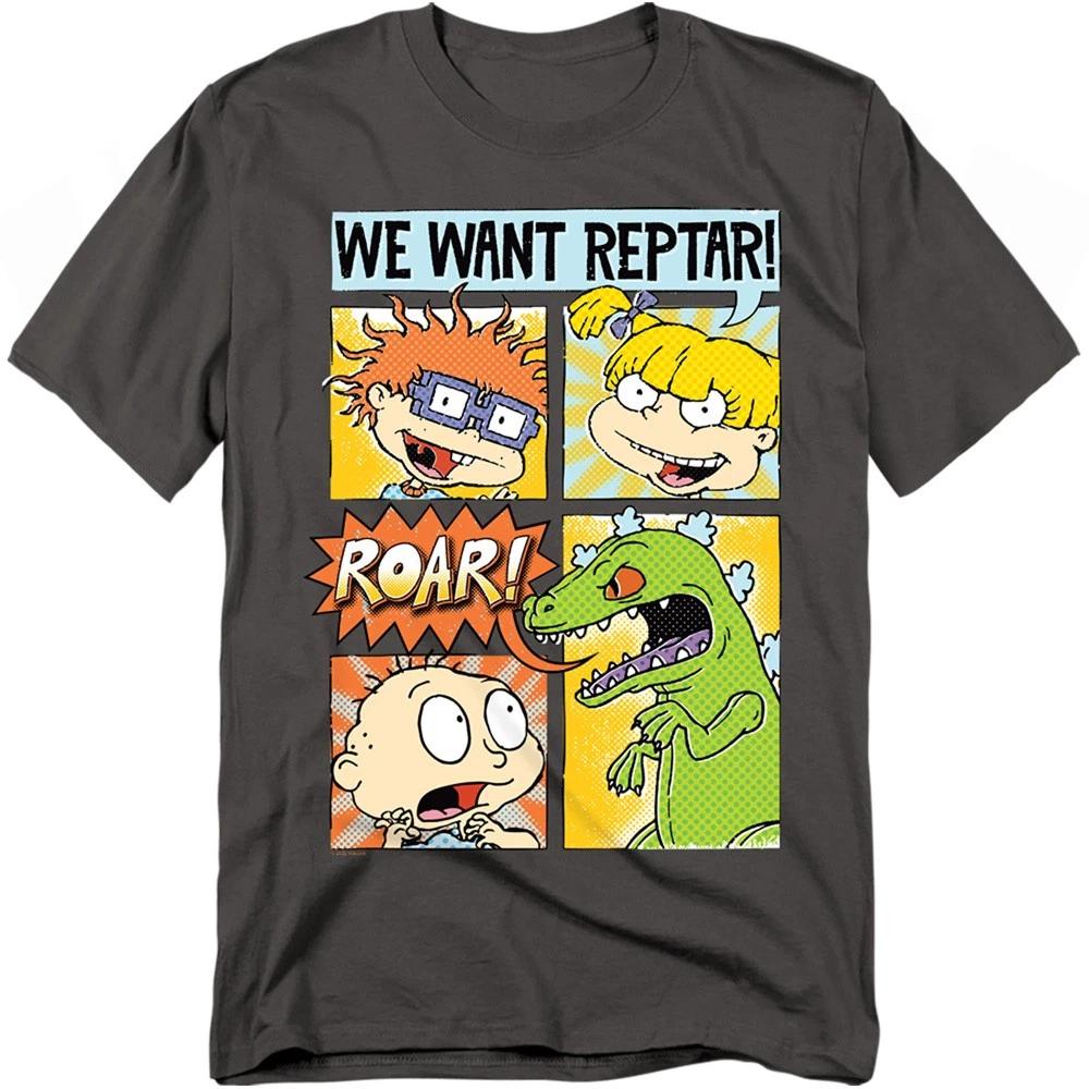 Rugrats - We Want Reptar! Comic - Unisex Short Sleeve Children s T-shirt - Gray 150
