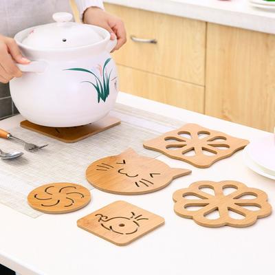 Sottobicchiere Isolante in Legno Creativo Antiscivolo Vuoto Tappetino da Tavolo Portatile Spesso Sottopiatto Decorazione per la Casa