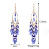 Ethnic Long Acrylic Water Drop Earrings for Women Retro Boho Gold Color Hollow Tassel Earrings Bijoux Femme Accessories