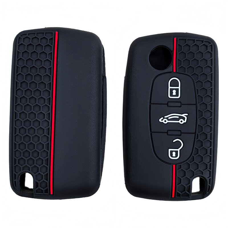 Car Key Case For Peugeot 207 308 307 407 607 807 For Citroen C3 Berlingo C2 C4 C8 Xsara Silicone Key Cover Shell Car Accessories