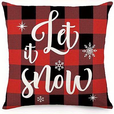 Home Decor Merry Christmas Gnome & Truck Checkerboard Pillows Pattern Cushion Cover Suitable For Sofa Bedroom Car Pillow Cover