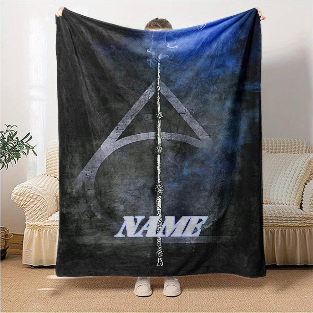 Custom Name Magic Wand Legend blanket for Couch & Bed, Plush Cozy Fuzzy Blanket Super Soft & Warm Blankets for Fall and Winter. 090883