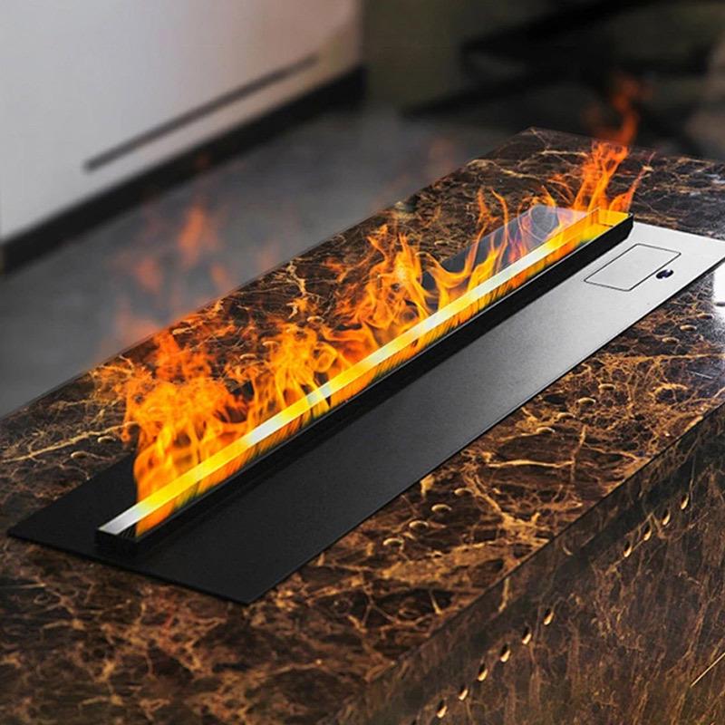 European-Style 3D Atomizing Fireplace: Built-in Electronic Humidifier with Simulated Flames for Smart Energy Saving