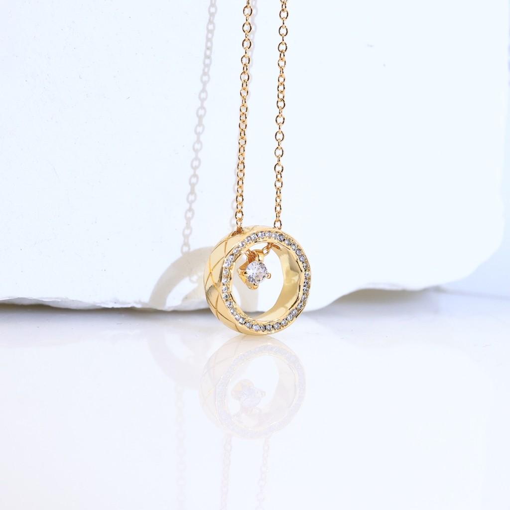 Diamond Patterned Classic Pattern Gold Material Necklace for Daily Wear, Men's and Women's Styles, Exquisite Craftsmanship, Free Shipping