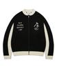 Xtonz Xtk059 Broken Varsity Knit Zip-Up (Black)