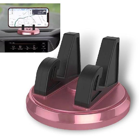 Pack-1 Car Dashboard Phone Holder, Non-Slip Center Console Desktop Grab and Go Navigation Bracket, 360 Degree Rotatable Shockproof Portable Holder, 1 Pack