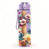 1PC Cross With Rose Wildflower Bouquet 750ml Color Plastic Sports Water Bottle Leakproof Flip Straw Lid Suitable for Sports Office Home Use