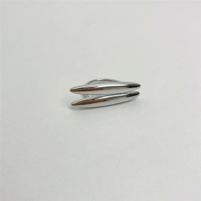 Punk Silver Color Geometric Rings For Women Minimalist Metal Irregular Line Open Ring Statement Jewelry Party Christmas Gifts