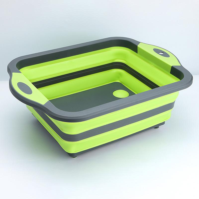 Multi Functional Foldable Spoon Cutting Board Multifunctional Silicone Foldable Cutting Board Dishwashing Basin Cutting Board