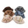 Windproof Faux Fur Bucket Hat Soft Winter Warm Cap Unisex Plush Fisherman Hat  Skiing