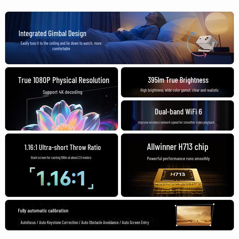 Skyworth Xiaopai Q5 4K Smart Tri-Color Laser Home Projector (CN Version)