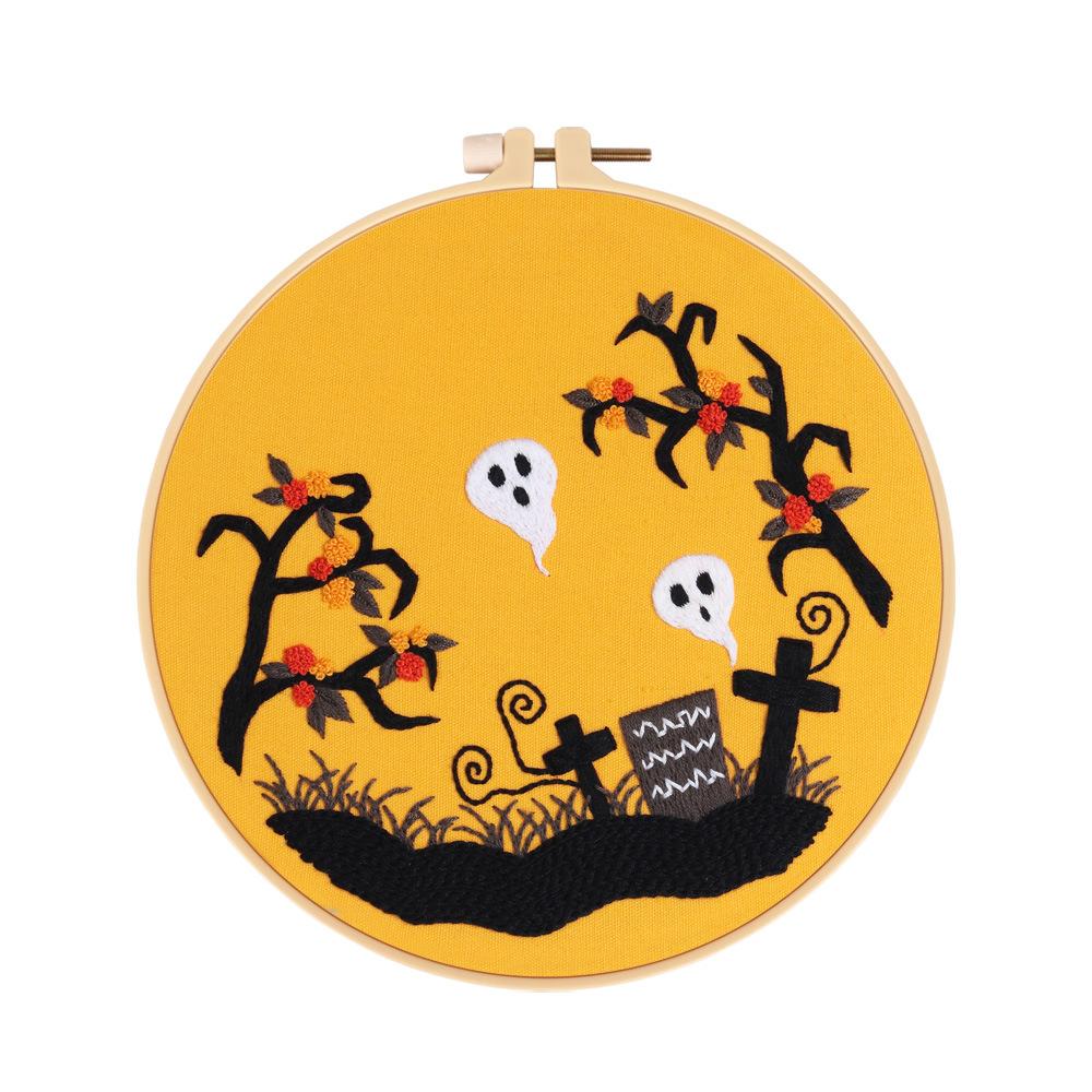 Diy Handmade Embroidery Material Package, Halloween Pumpkin Bat Ghost European And American Festivals Christmas