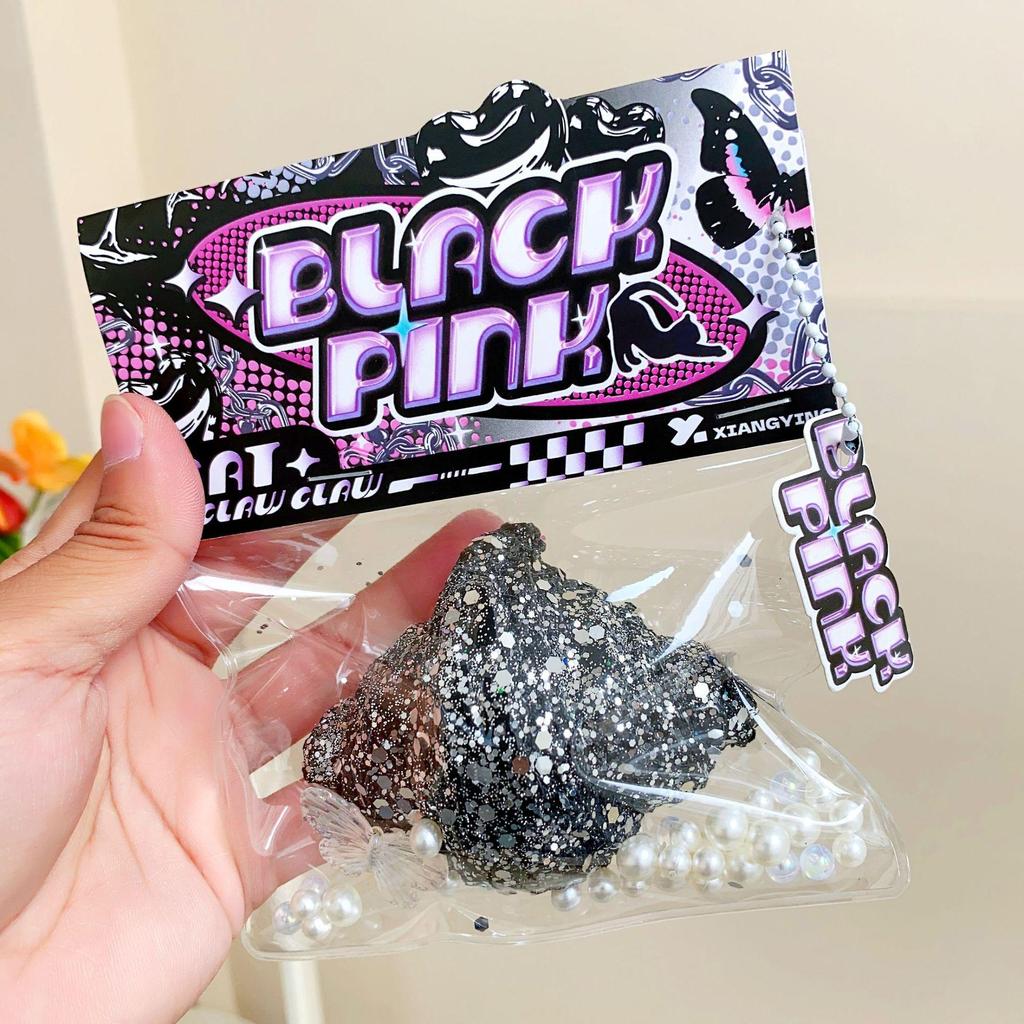 Jouet Anti-Stress à Presser Patte de Chat Rose & Noir - Doux, Décompression Type Boue, Article Blind Bag