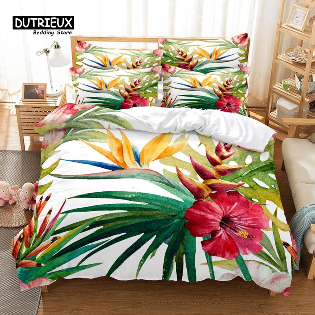 Rose Garden Duvet Cover Set, Fashion Bedding Set, Soft Comfortable Breathable Duvet Cover, For Bedroom Guest Room Decor