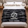 Linkin Park Printed Flannel Blanket Custom Name Text Soft Warm Throw For Bedroom Holiday Gift