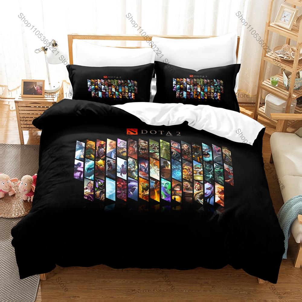 Dota 2 3PCS Bedding Set Duvet Cover And Two Pillowcases Microfiber 3D Digital Printed Game Bed Linens Home Decoration